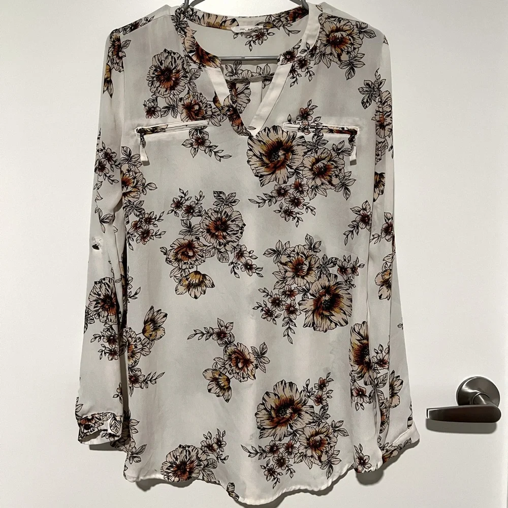 Flower print sheer blouse - Picture 1 of 1